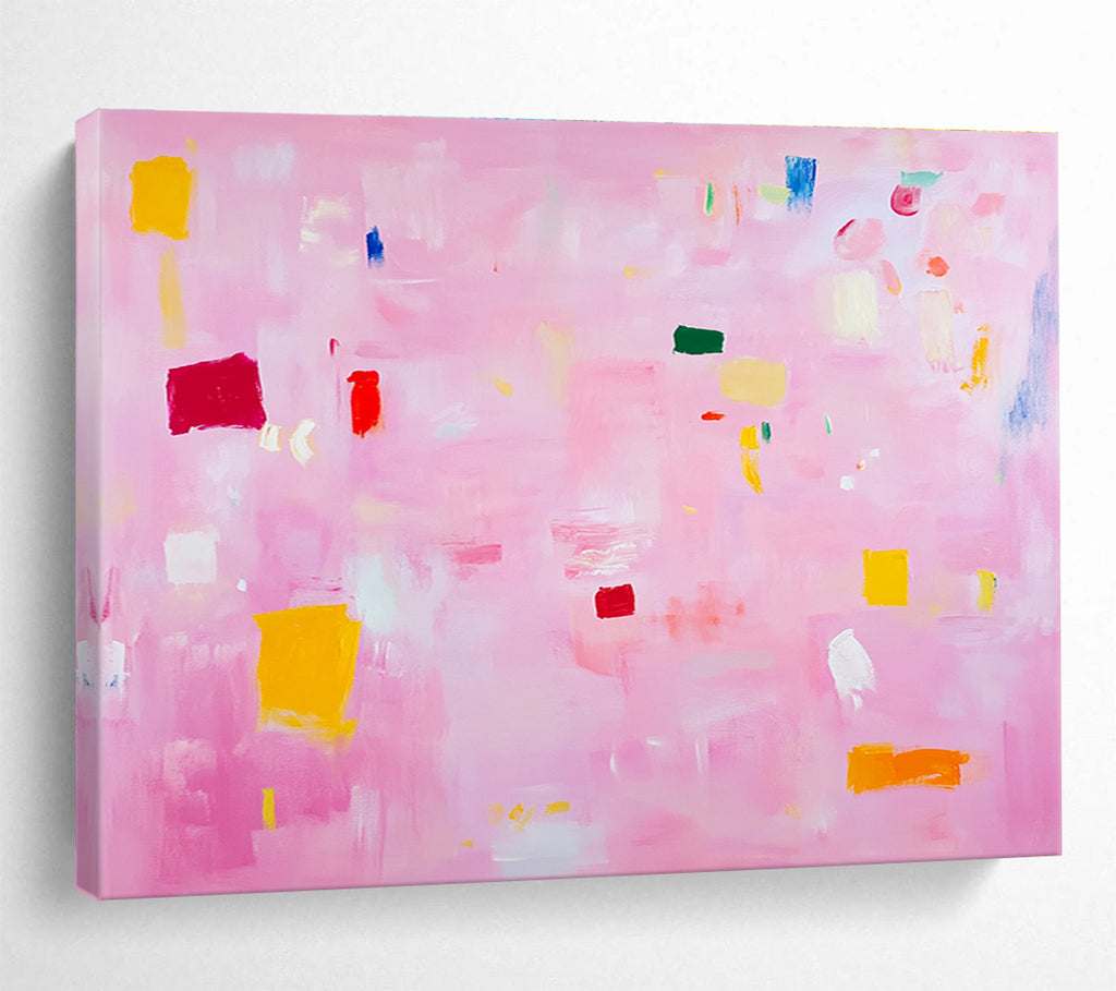 Delicate Pink Abstract Whimsical Charm Dots Painting ABS127