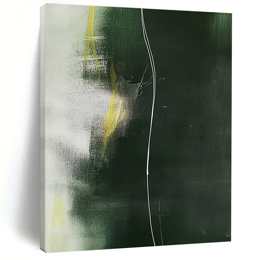 Green and Yellow Abstract Painting with Subtle Dynamics WINK140