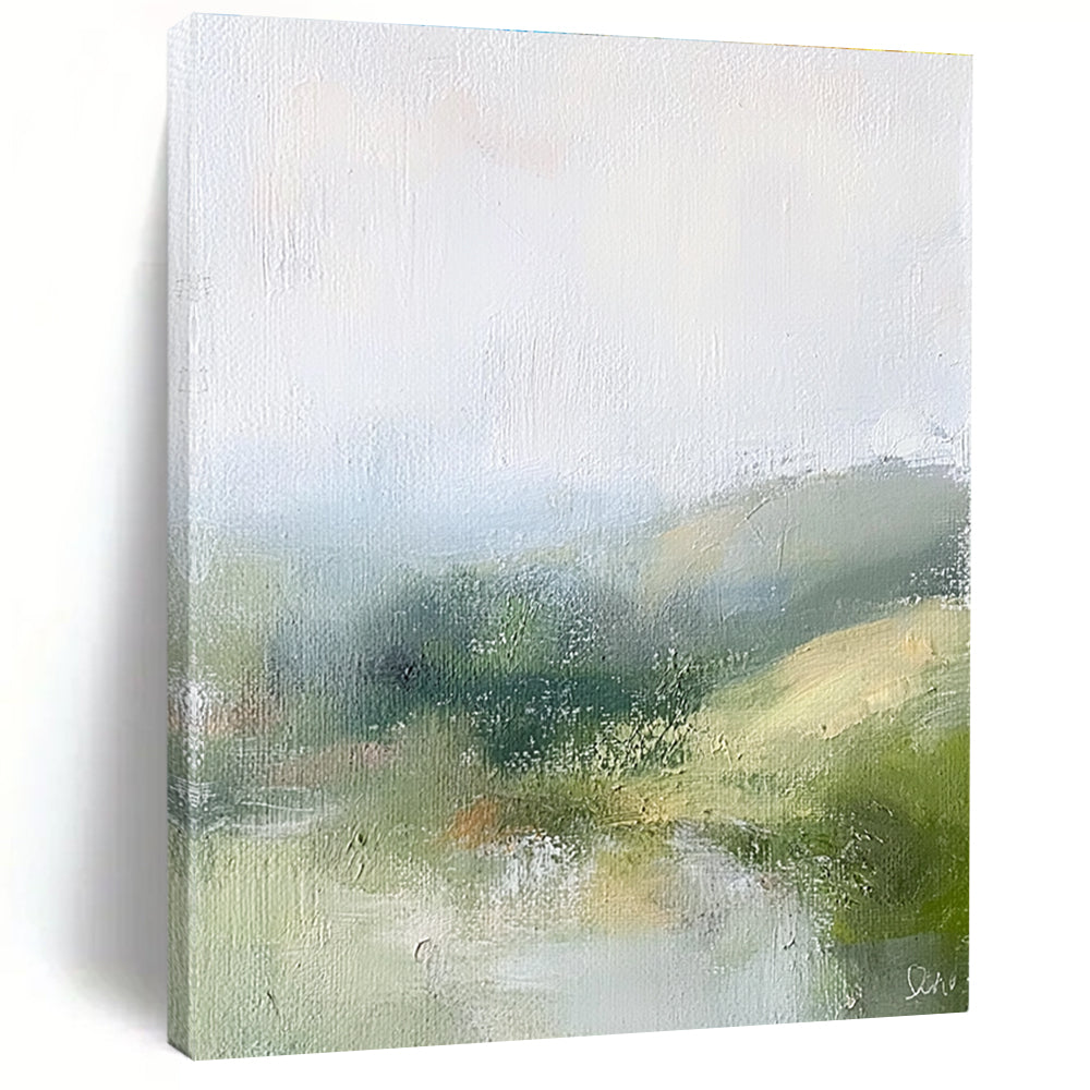 Misty Landscape Abstraction Painting with Ethereal Calm WINK184