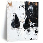 Black and White Shoe Abstract - Edgy Textured Abstract Art GAB0453