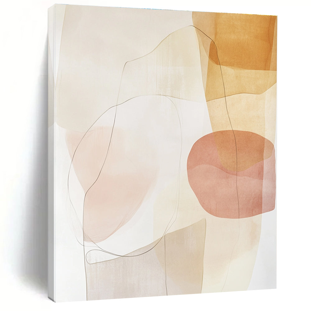 Translucent Shapes in Warm Tones Abstract Painting with Gentle Layers WINK260