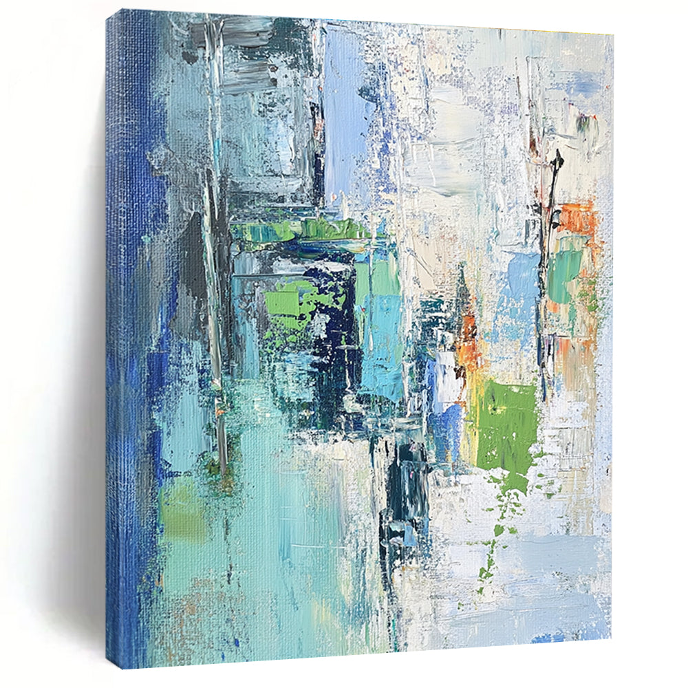 Blue Green Orange Abstract Painting with Vivid Harmony WINK459
