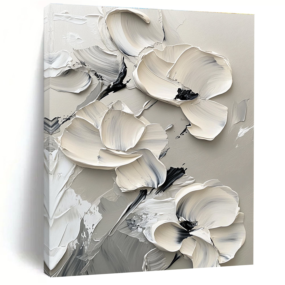 Multi - Flower Relief Abstract Painting for Botanical - Themed Studios GAB1004