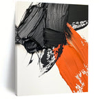 Black and Orange Textured Strokes Abstract Painting with Dynamic Energy WINK048