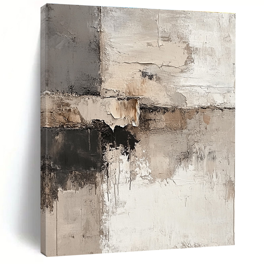 Earth - Toned Textured Abstract Painting for Industrial Interiors GAB0740