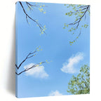 Sky with Tree Branches Serene Nature - Inspired Abstract Painting GAB0350