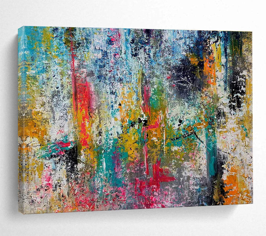 Colorful Abstract Splash Painting for Vibrant Living Rooms YHT330