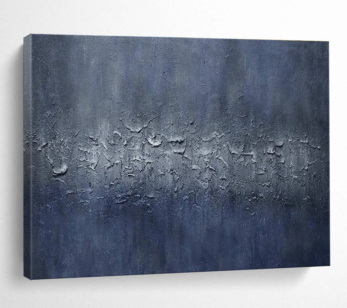 Blue Textured Abstract Painting for Modern Corporate Lounges YHT392