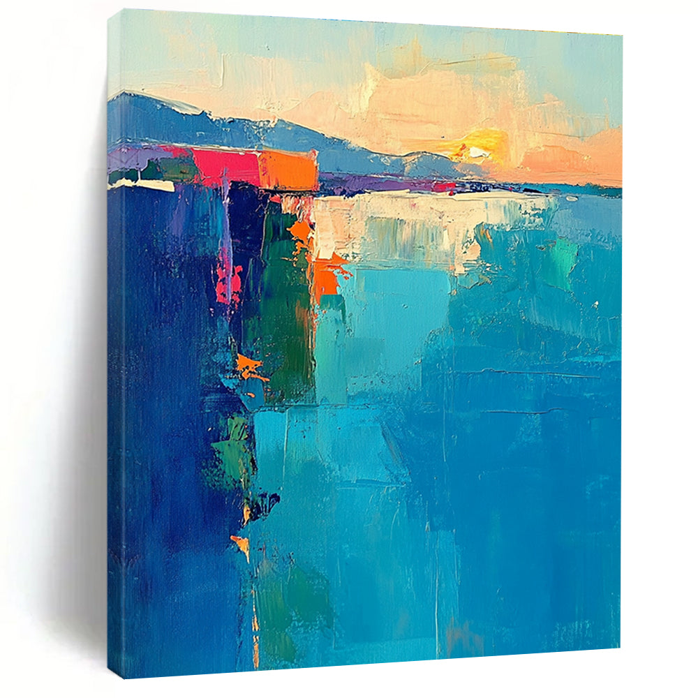 Colorful Coastal Abstract Painting with Vibrant Seascapes WINK400
