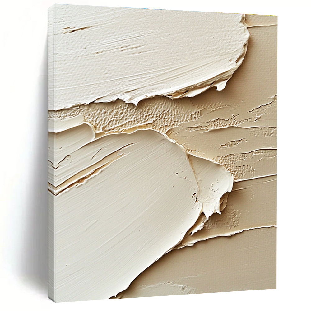 Textured Beige Layers Abstract Painting for Neutral - Themed Living Rooms GAB1322