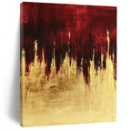Red Gold Abstract Painting with Regal Drama WINK729