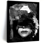 Evocative Black - White Abstract Portrait Painting for Contemporary Galleries HENG232