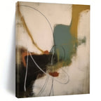 Colorful Abstract with Curved Lines Abstract Painting for Creative Workspaces HENG364