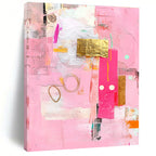 Pink Collage Art Vibrant Mixed - Media Abstract Painting GAB0320