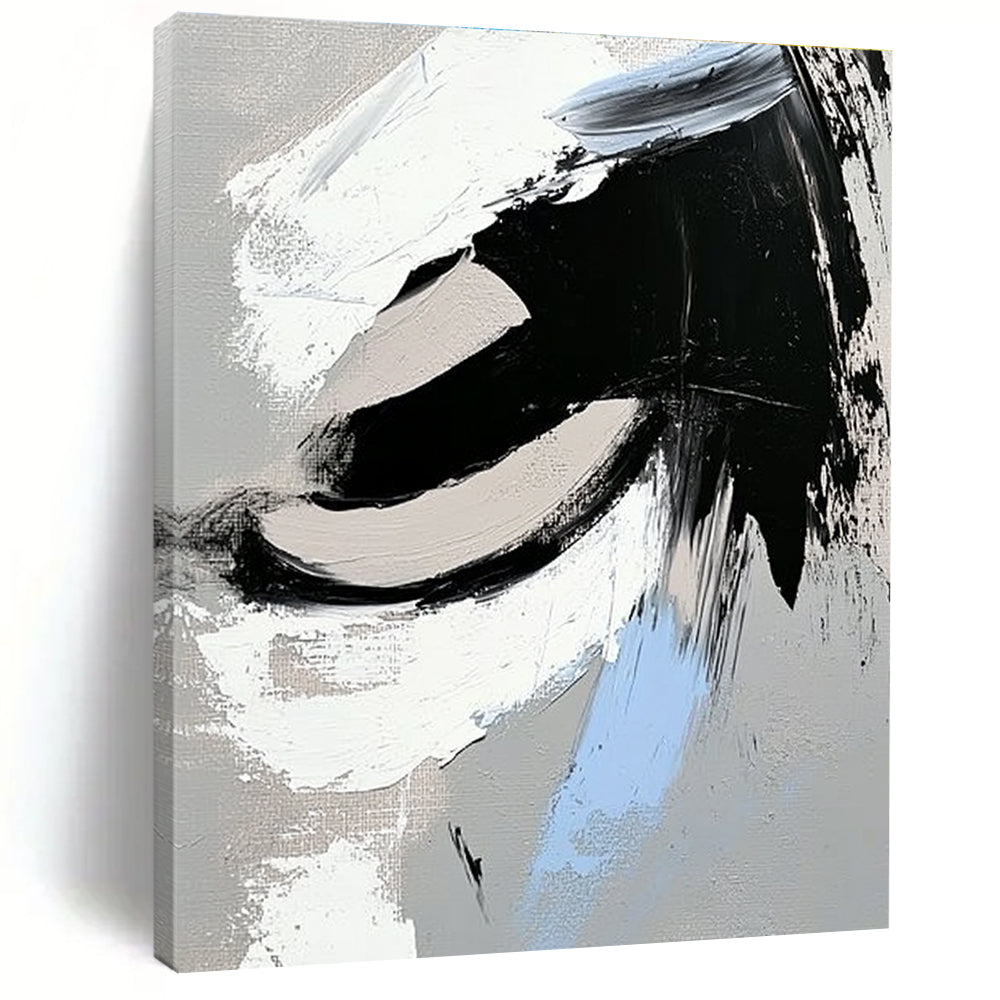 Gray - Blue Accented Abstract Painting with Cool Contrast WINK357