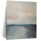 Minimalist Sea and Sky Abstract Painting for Coastal Bedroom Retreats HENG034
