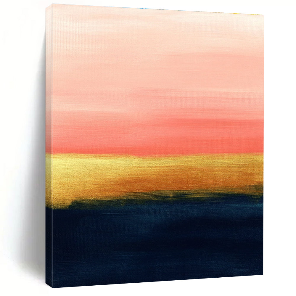 Pink and Gold Horizon Abstract Painting for Luxe Bedroom Retreats GAB1387
