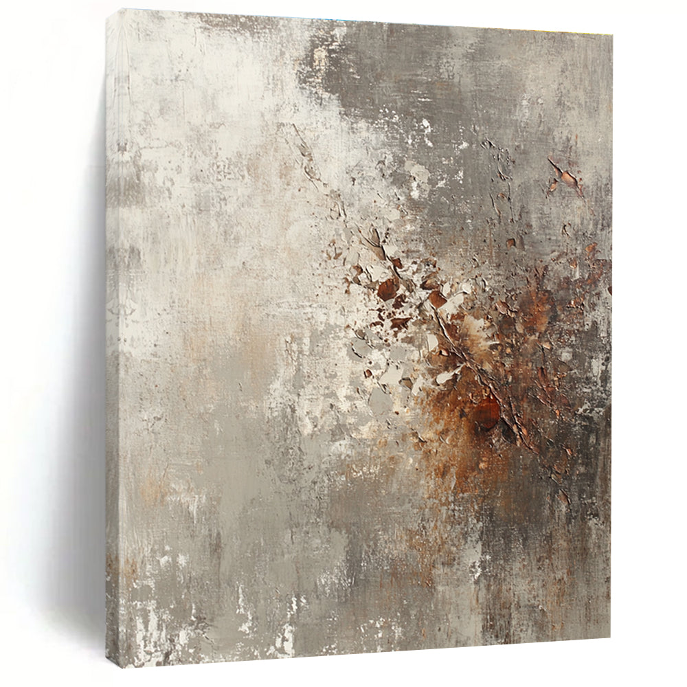 Gray and Brown Textured Abstract Painting with Rustic Character WINK293