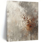 Gray and Brown Textured Abstract Painting with Rustic Character WINK293