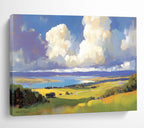 Serene Landscape with Lake and Clouds Abstract Painting ABS581