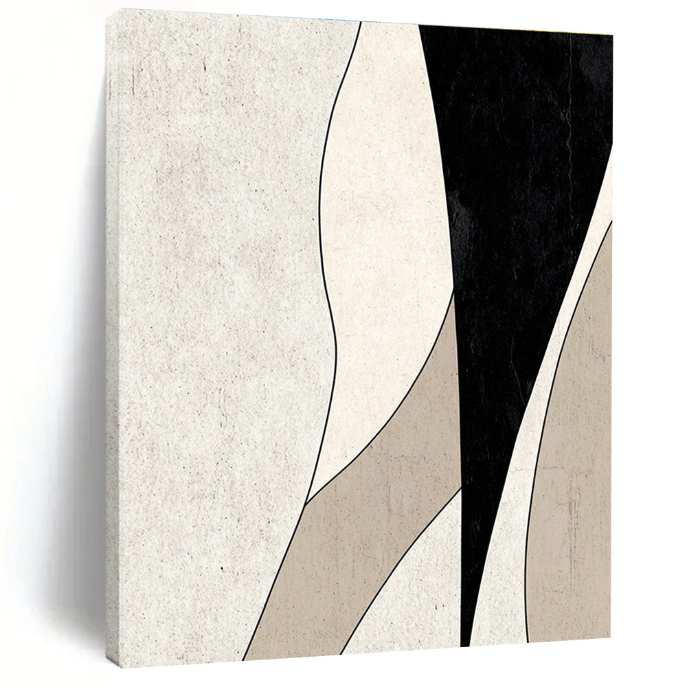 Minimalist Curved Lines Abstract Painting with Gentle Flow WINK058