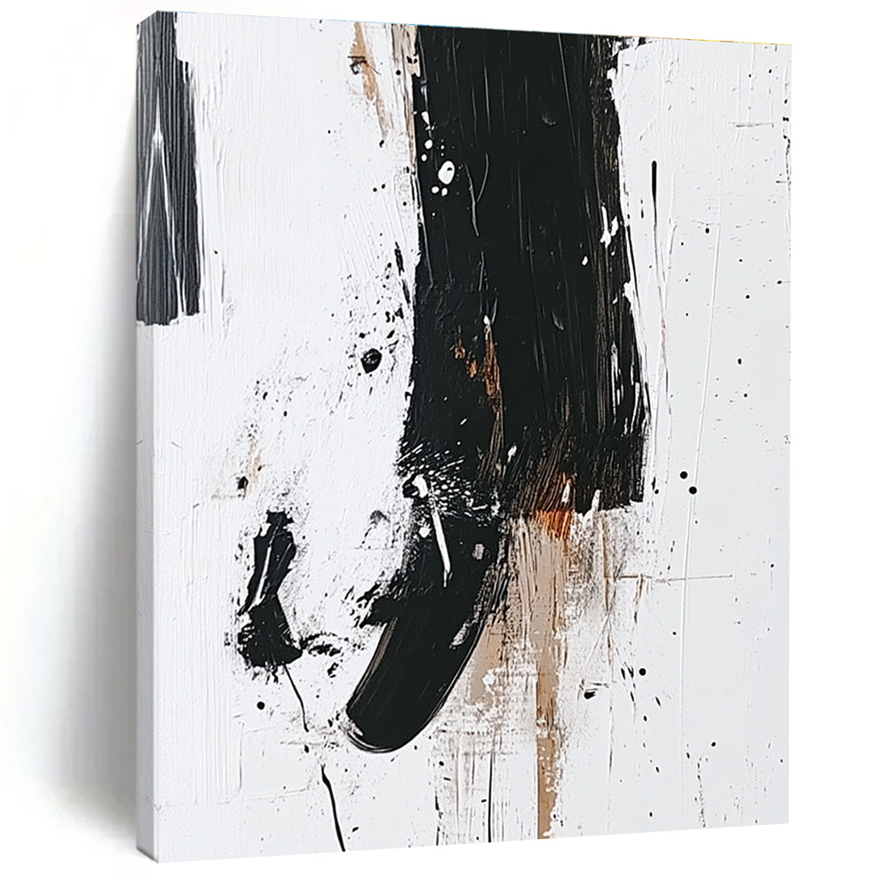 Black White Abstract Details Painting with Intricate Marks WINK638
