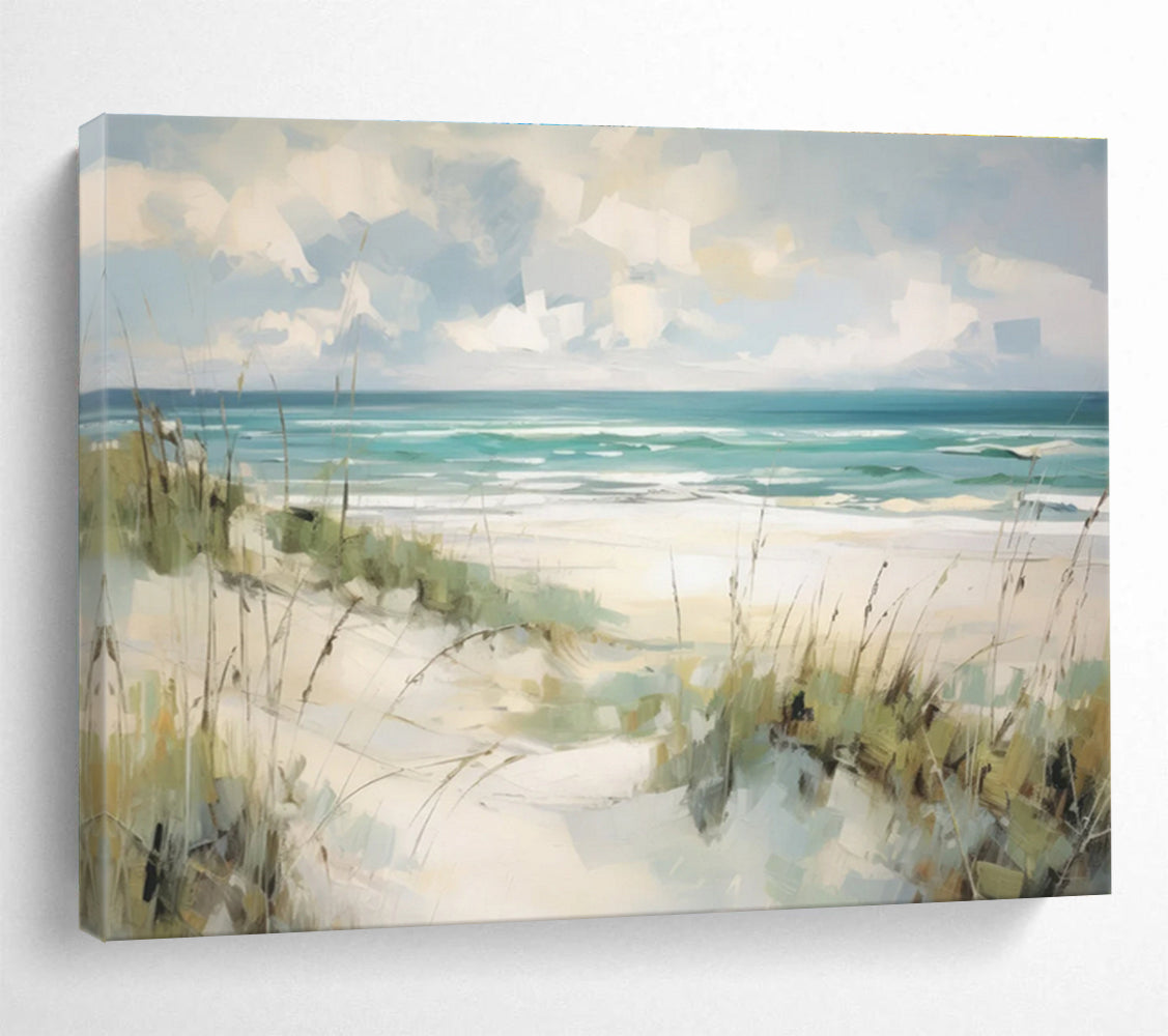 Coastal Beach Abstract Painting for Seaside Resort Lobbies YHT401