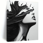 Black Ink on White Face Edgy Abstract Painting for Urban Lofts GAB1516