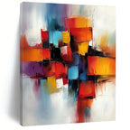 Colorful Cubic Abstract Painting with Vibrant Blocks WINK670