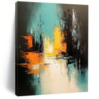 Urban Night Abstract Painting for Modern City - Lover’s Penthouses GAB0945