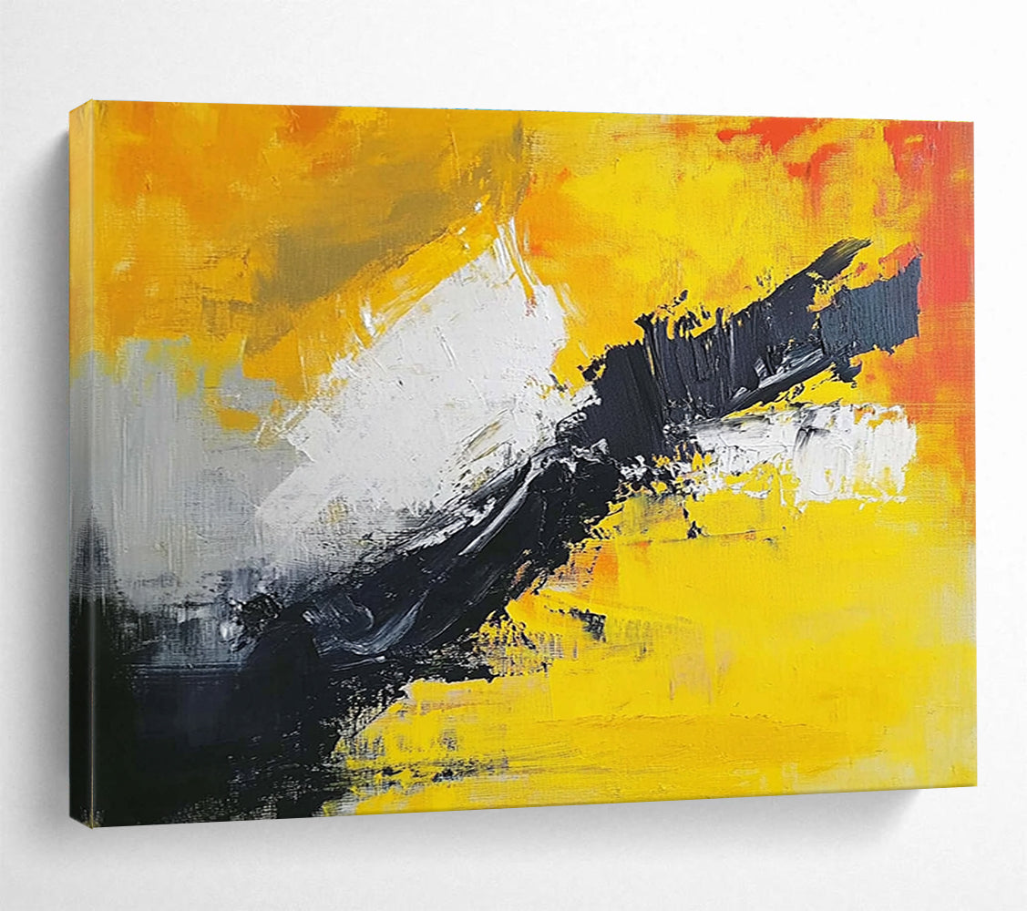 Dynamic Color Clash Abstract Painting with Bold Expressive Strokes ABS551