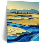 River in Desert Colorful Abstract Painting for Eclectic Spaces GAB1485