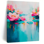 Pink Lotus Abstract - Serene Botanical Abstract Painting GAB0488