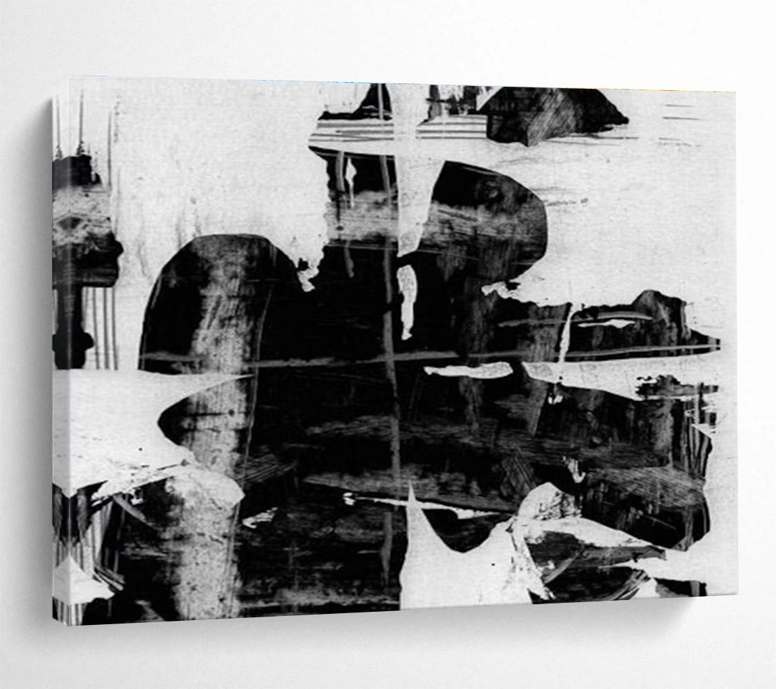 Monochrome Abstract Painting for Industrial Spaces YHT134