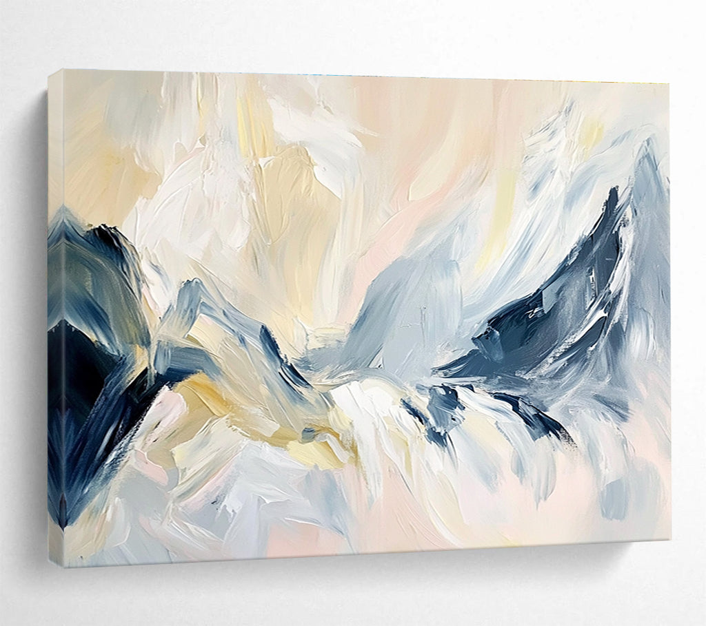 Soft Color Mountain Abstract with Gentle Brushstrokes Abstract Painting ABS358