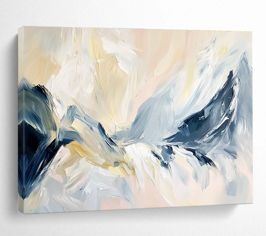 Soft Color Mountain Abstract with Gentle Brushstrokes Abstract Painting ABS358
