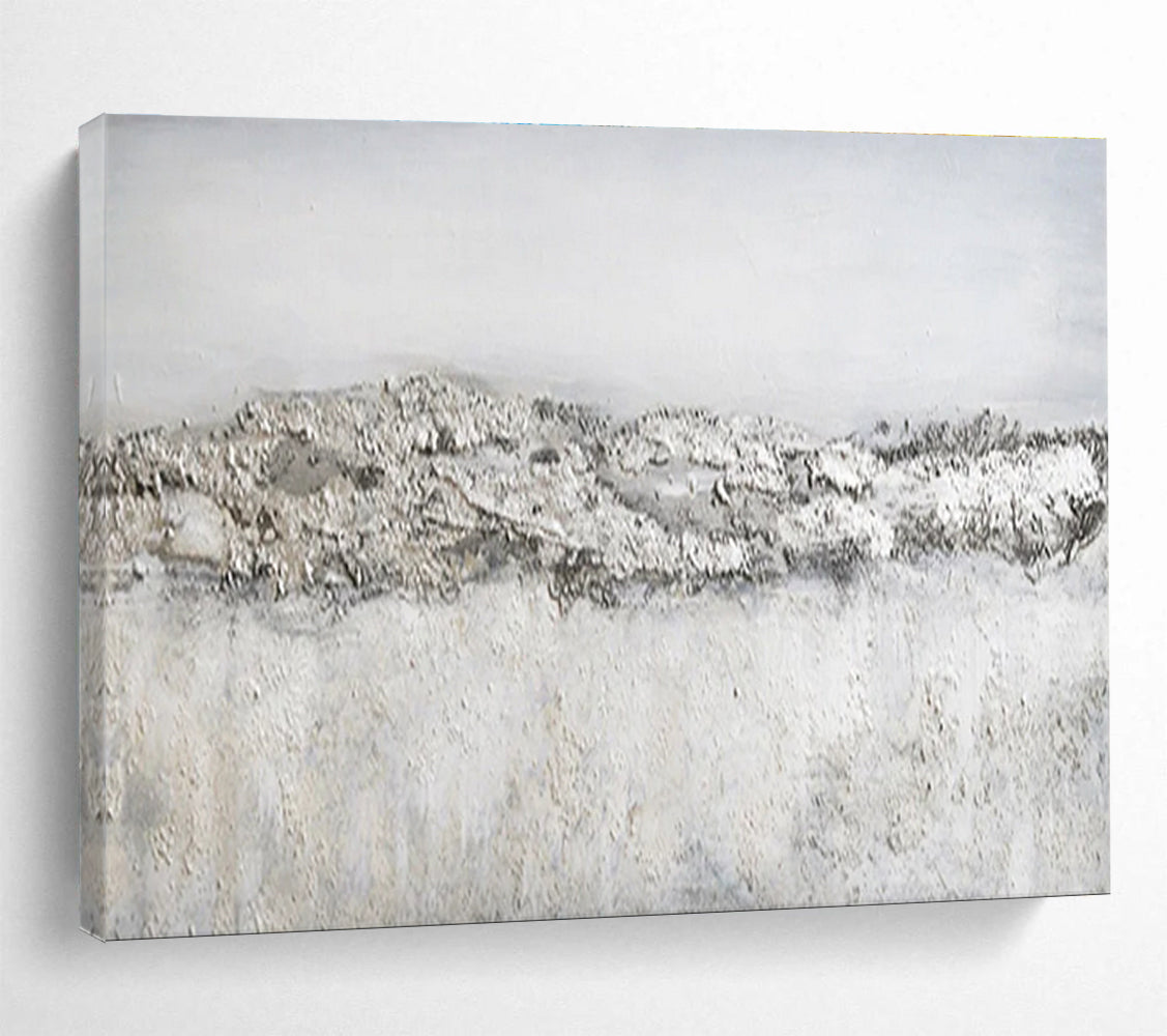 Textured Gray Abstract Painting for Minimalist Art Galleries YHT262