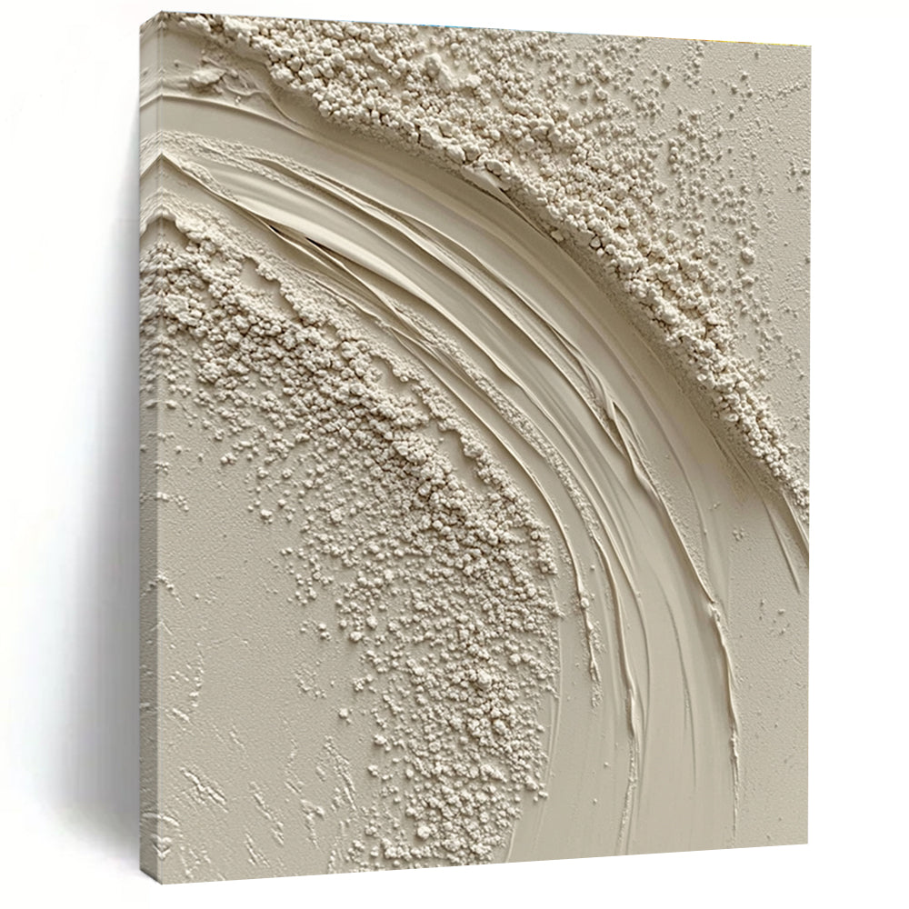 Cream Textured Abstract - Subtle Tactile Art GAB0415