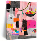 Pink and Colorful Abstract Shapes Painting of Lively Creativity GAB0098