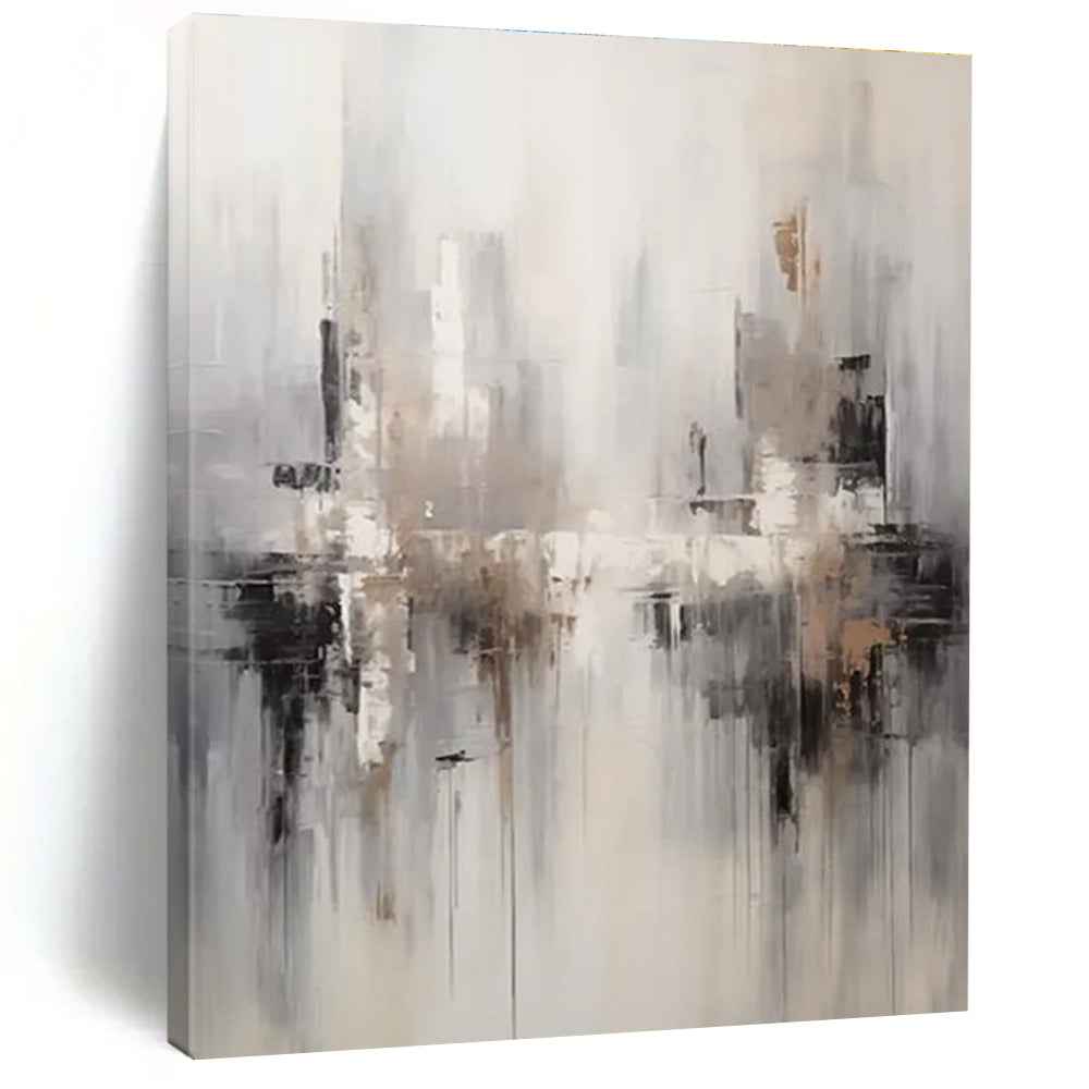 Gray - Toned Cityscape Abstract Painting for Urban - Inspired Offices HENG122