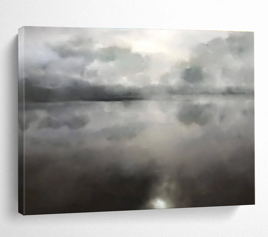 Misty Lake Abstract Painting for Lakeside Studies YHT124