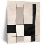 Monochrome Geometric Abstract Painting with Clean Lines WINK609