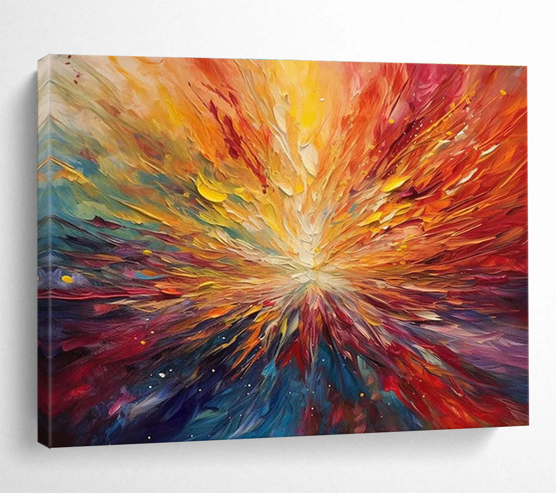 Beach Umbrella Joy Abstract Painting for Coastal Home Escapes YHT301