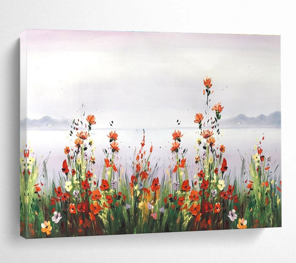Floral Seaside Abstract Painting for Garden - Themed Cafes YHT189
