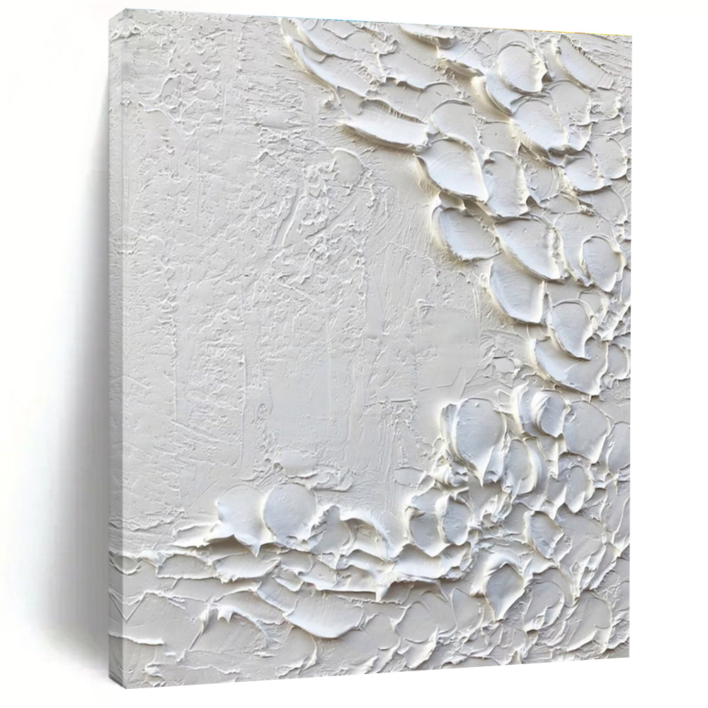 White - Gray Textured Line Art Abstract Painting for Modern Hallways HENG373
