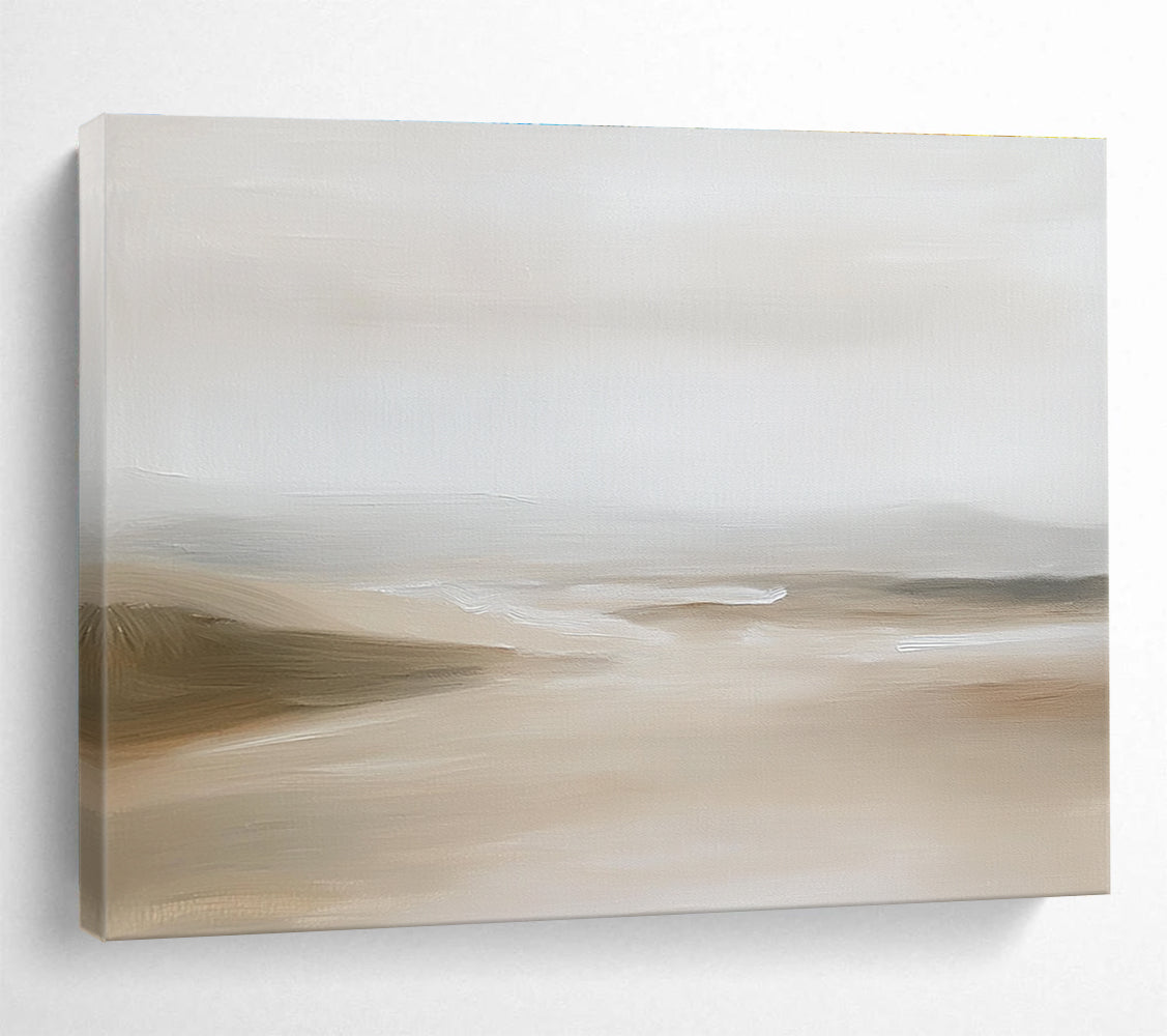 Minimalist Neutral Landscape Abstract Painting with Subtle Calm ABS592