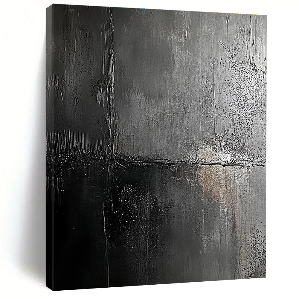 Black and Gray Abstract Painting for Modern - Minimalist Lofts GAB0899