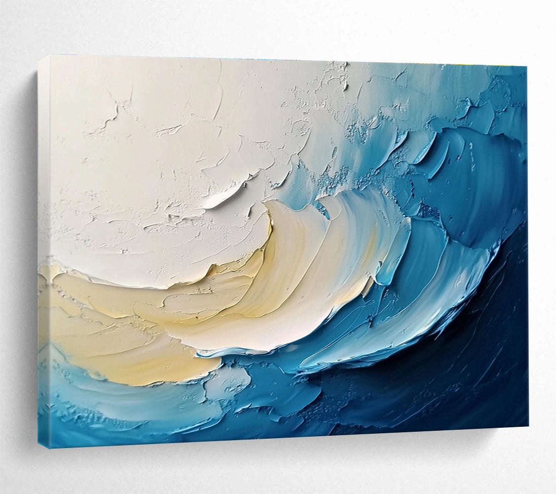 Textured Wave Abstract Painting with Dynamic, Tactile Layers ABS526