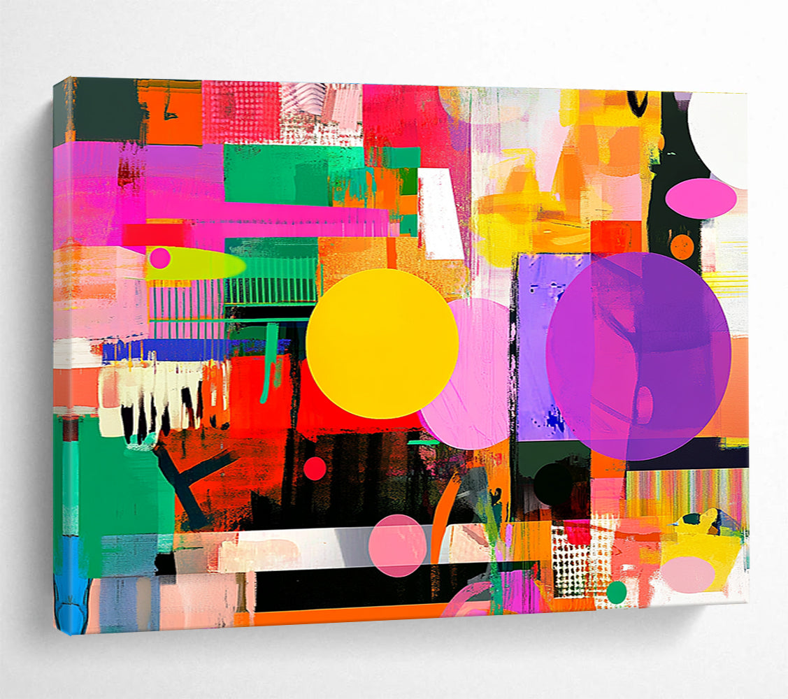 Colorful Geometric Abstract  Playful Shapes and Colors ABS053