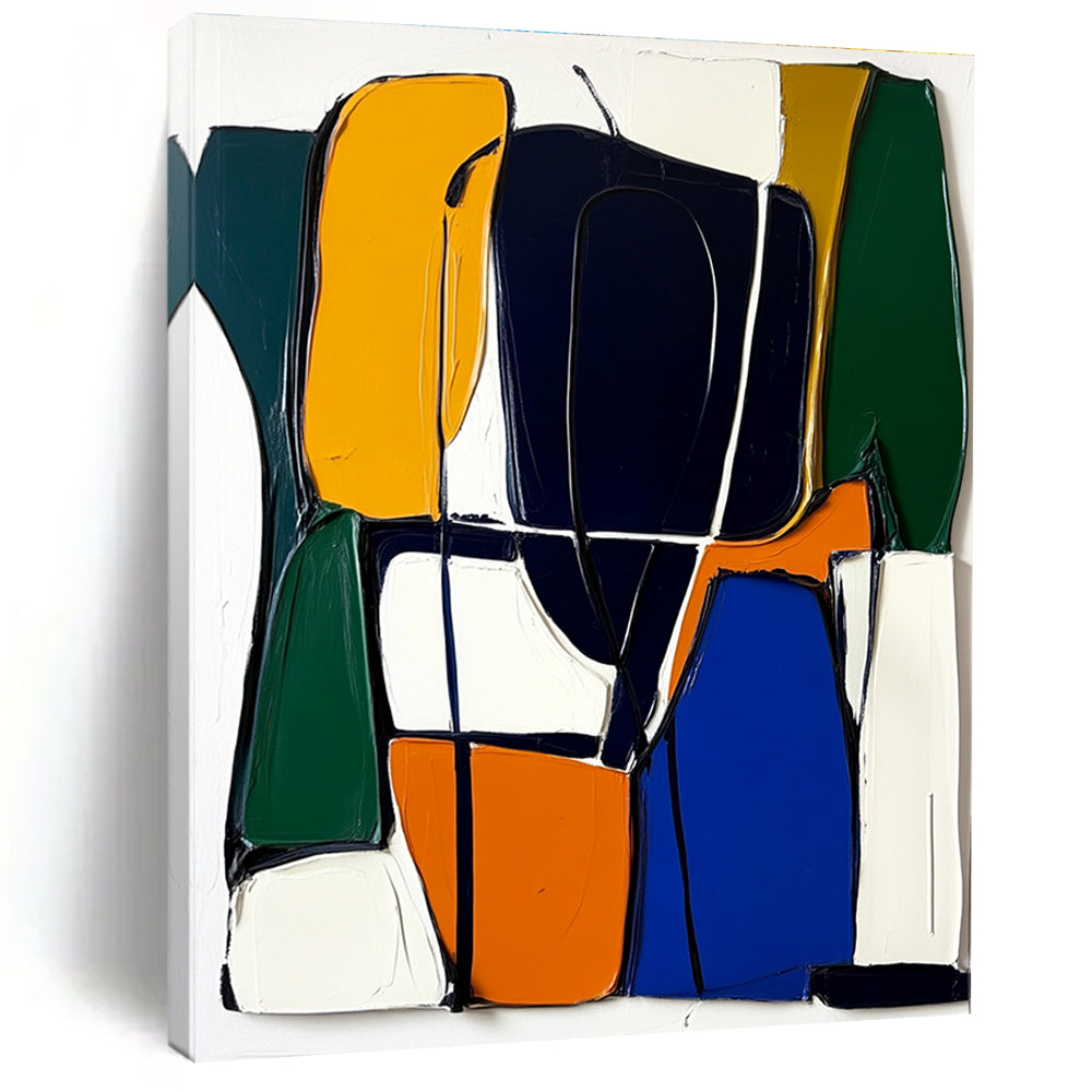 Colorful Geometric Abstract Painting with Textured Layers WINK613